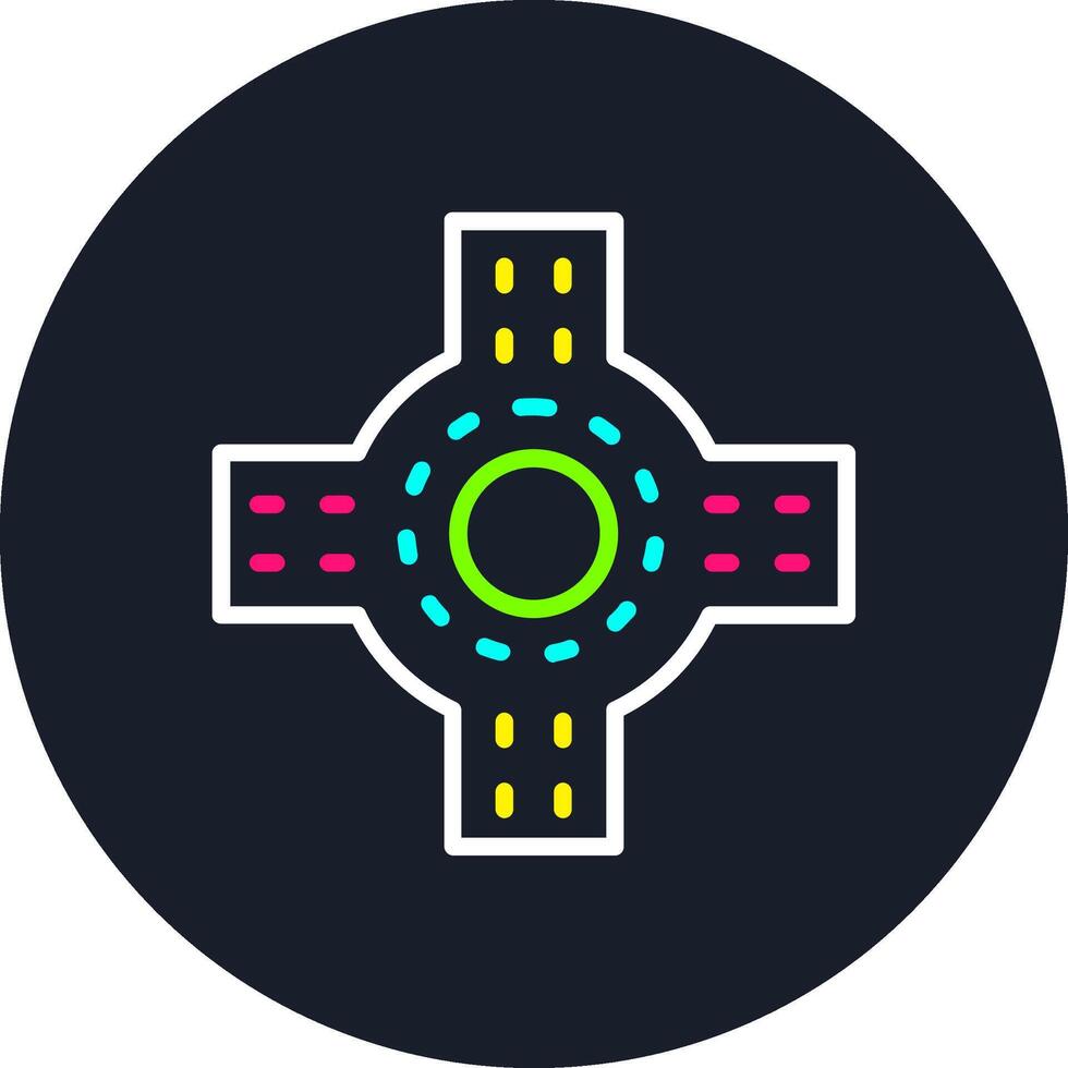 Roundabout Line Multi Color Design vector