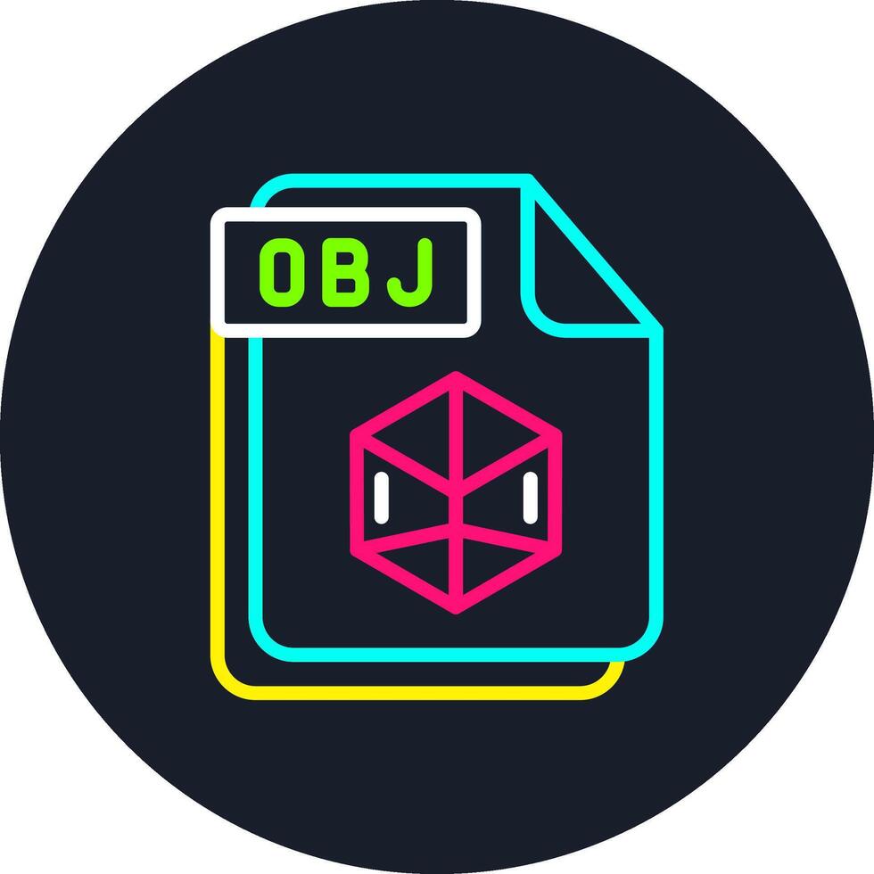 OBJ Line Multi Color Design vector