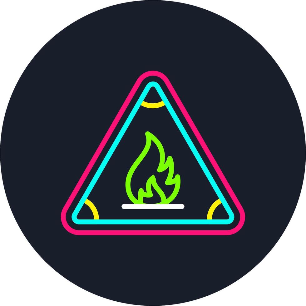 Fire Sign Line Multi Color Design vector