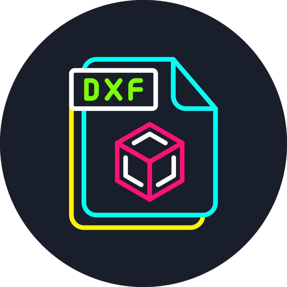 DXF Line Multi Color Design vector