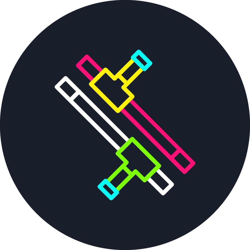Tonfa Line Multi Color Design vector