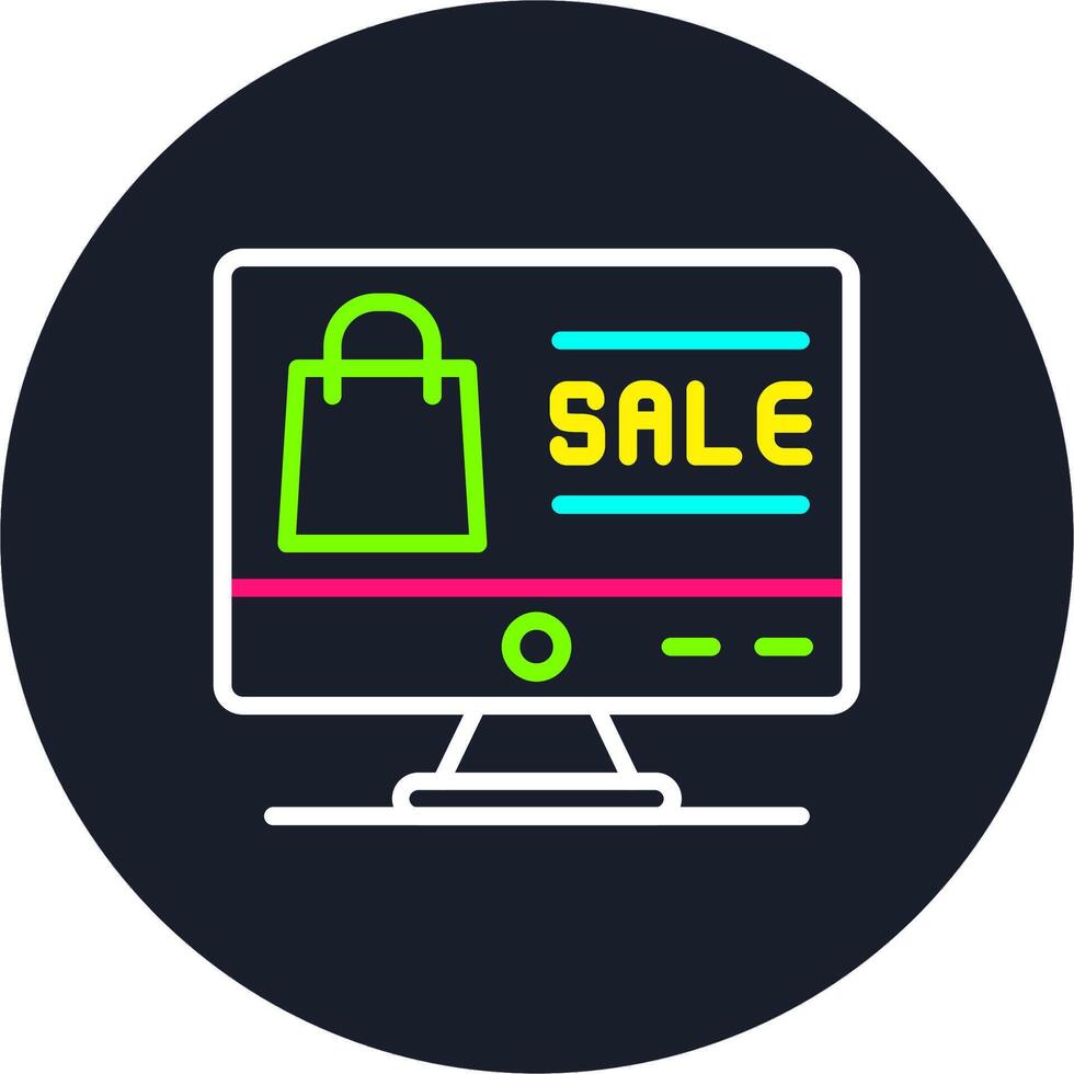 Sales PipeGlyph Two Color Line Multi Color Design vector