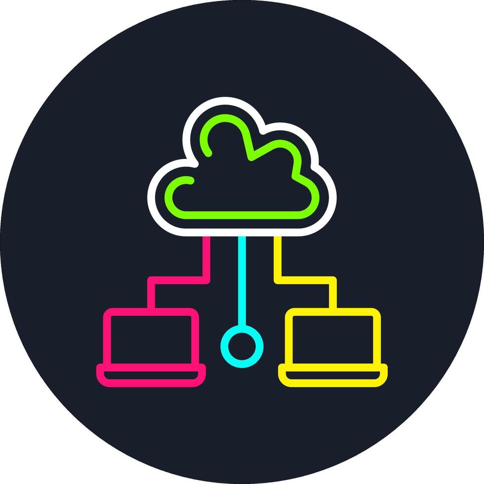 Cloud Computing Line Multi Color Design vector