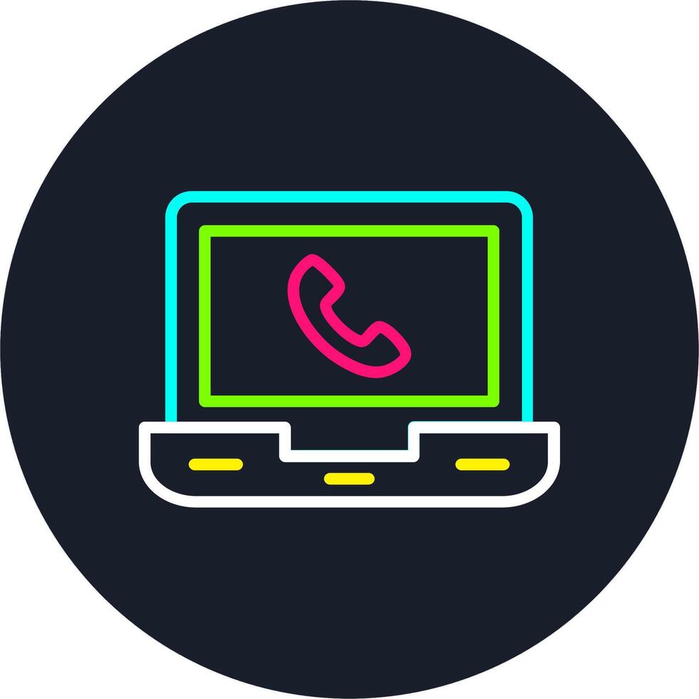 Laptop Line Multi Color Design vector