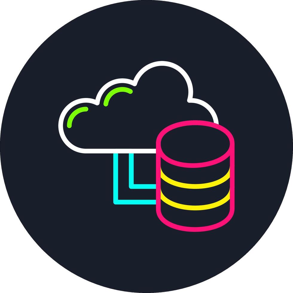 Cloud storage Line Multi Color Design vector