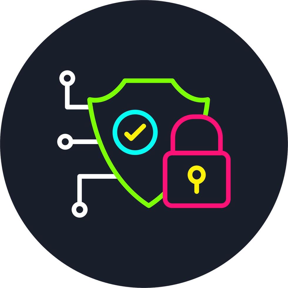 Security Line Multi Color Design vector
