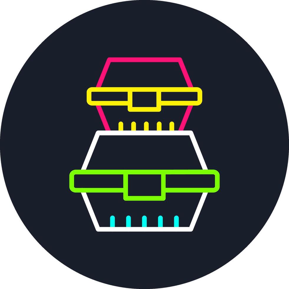 Food Container Line Multi Color Design vector