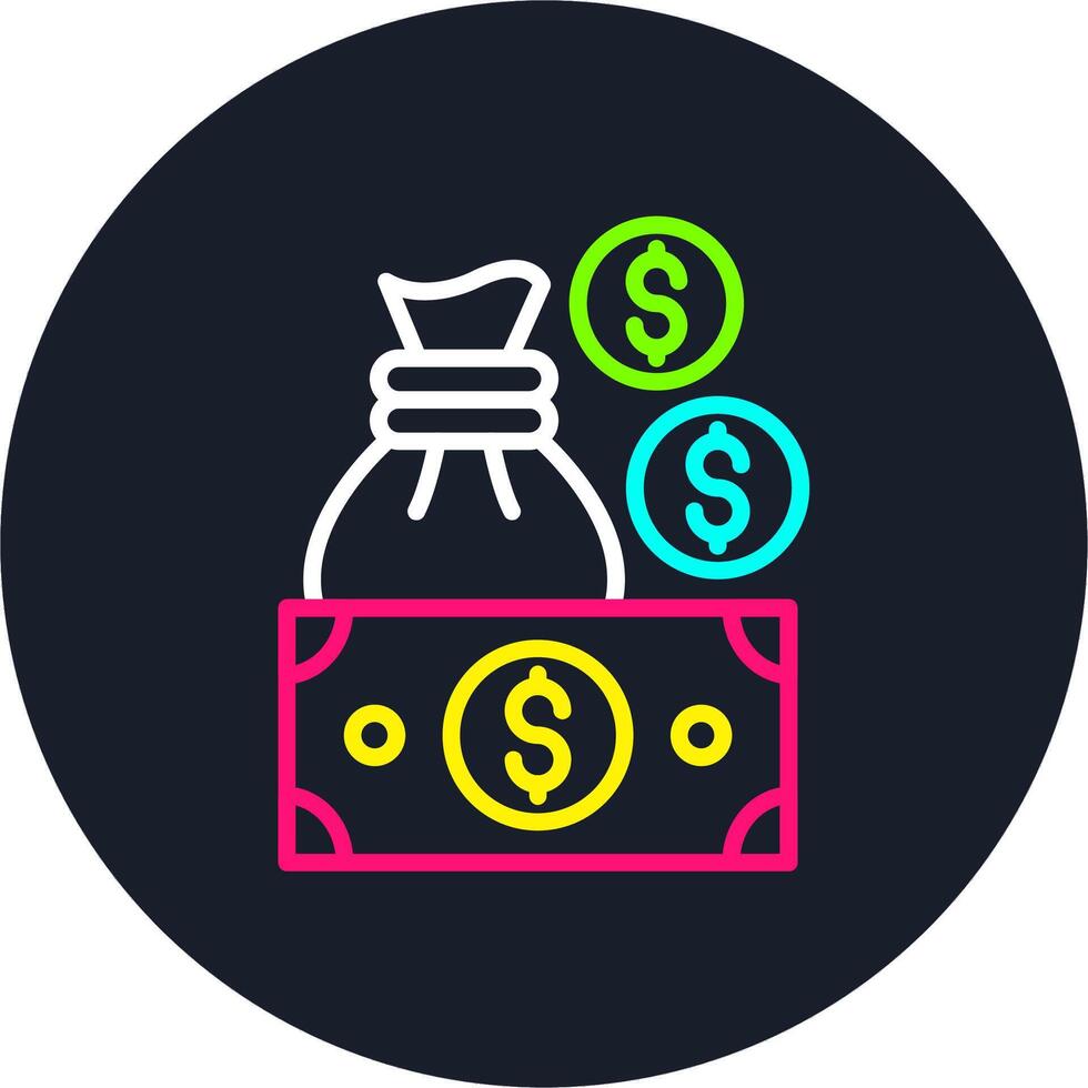 Money Line Multi Color Design vector