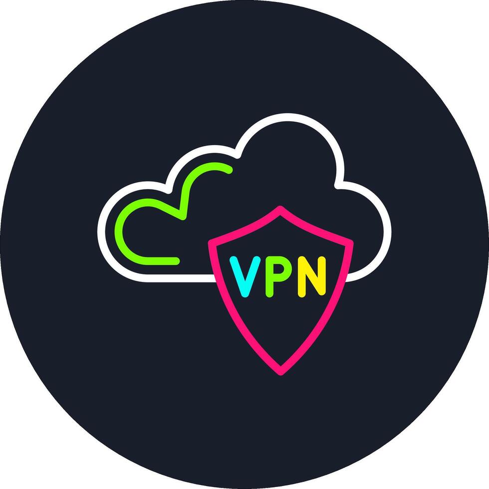 Virtual Private Network Line Multi Color Design vector