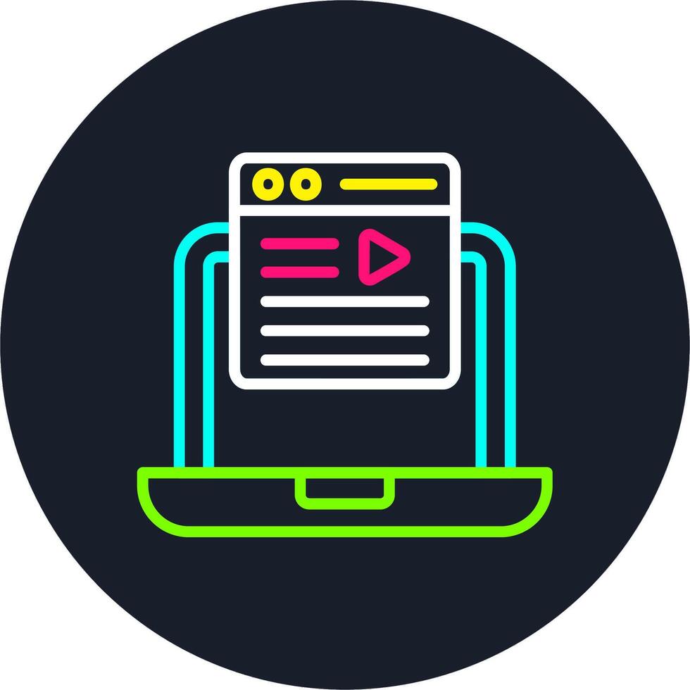 Blog Website Line Multi Color Design vector