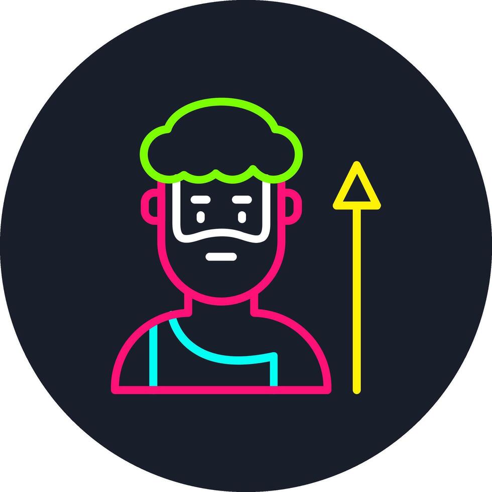 Prehistoric man Line Multi Color Design vector