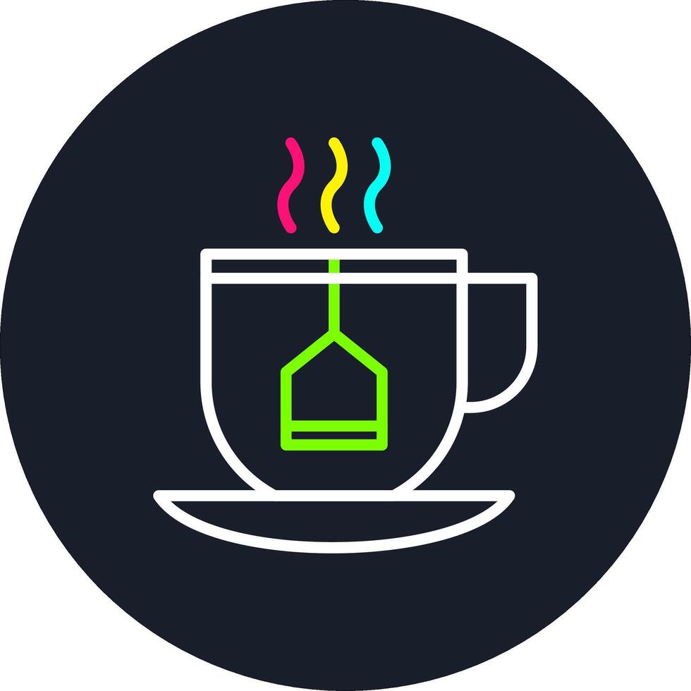 Tea Cup Line Multi Color Design vector