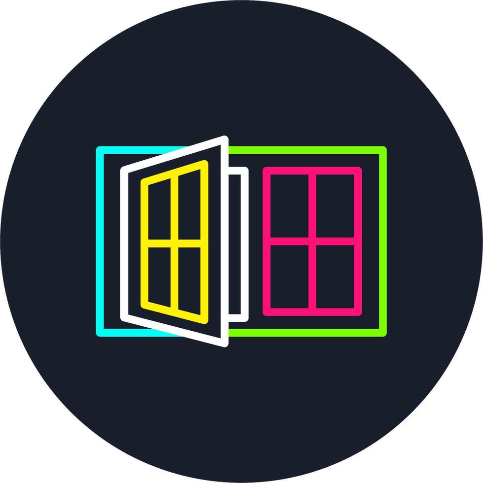 Window Case Line Multi Color Design vector
