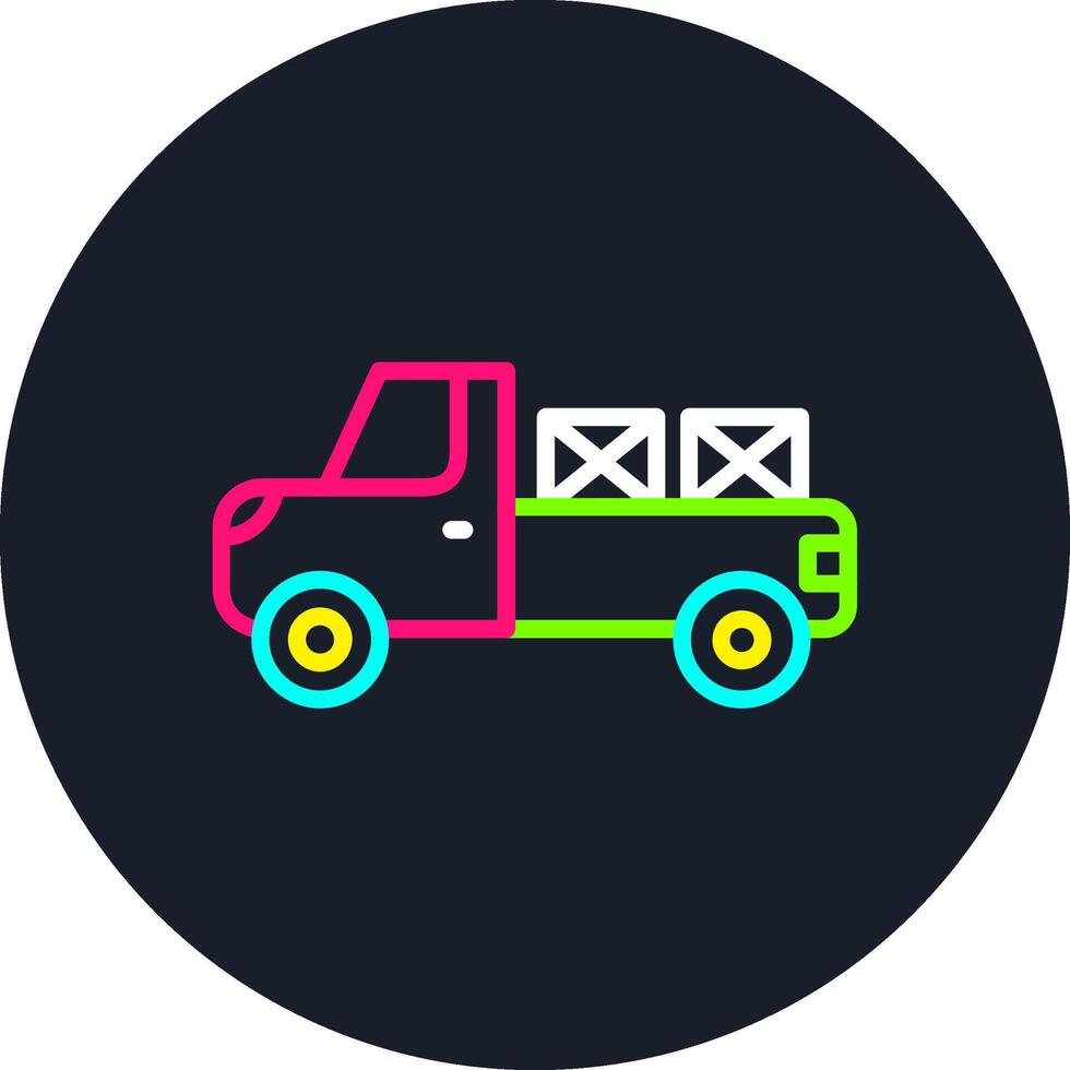 Pick Up Truck Line Multi Color Design vector