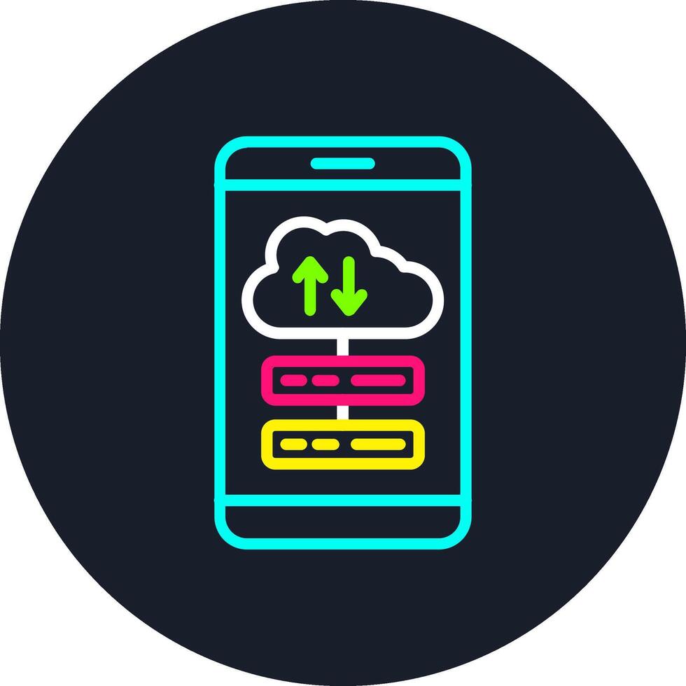 Cloud Storage Line Multi Color Design vector