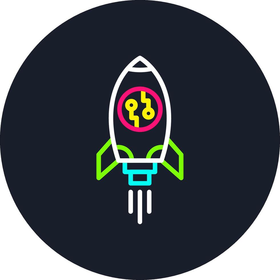 Rocket Line Multi Color Design vector