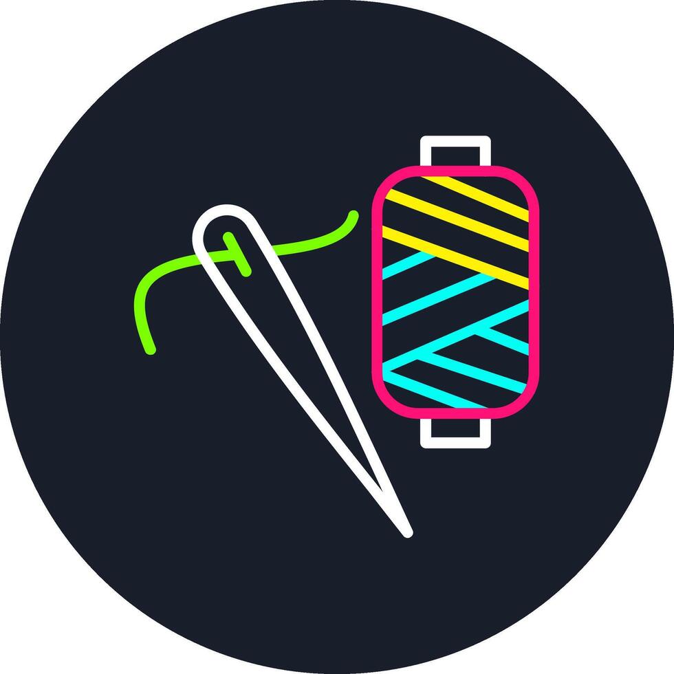 Needle Thread Line Multi Color Design vector