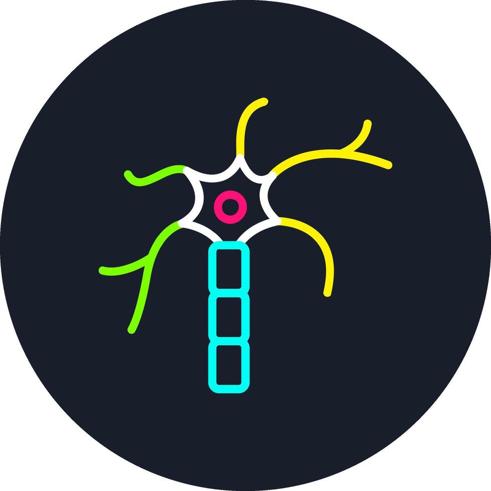 Nerve Cell Line Multi Color Design vector