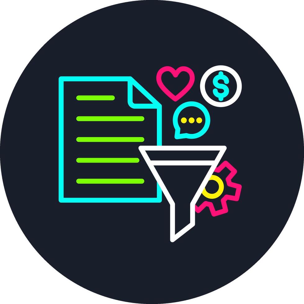 Content Curation Line Multi Color Design vector
