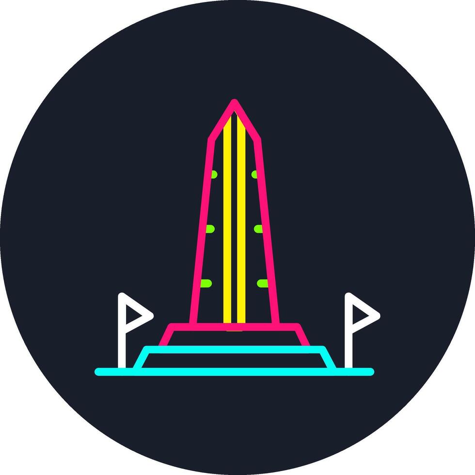 Washington Monument Line Multi Color Design vector