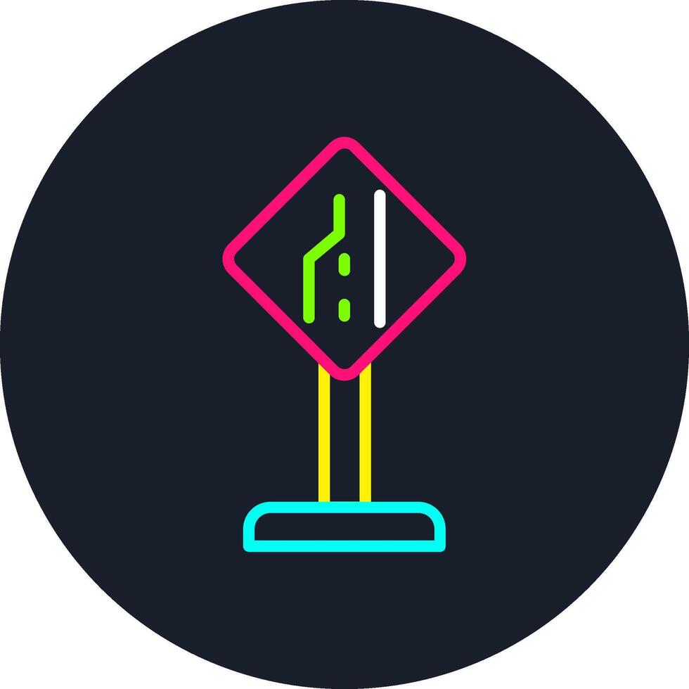 End Of Additional Lane Line Multi Color Design vector