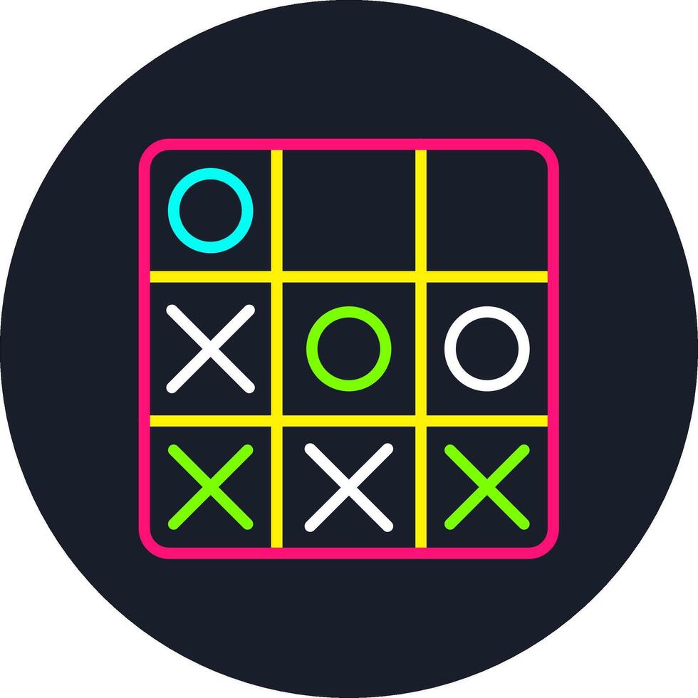 Tic Tac Toe Line Multi Color Design vector