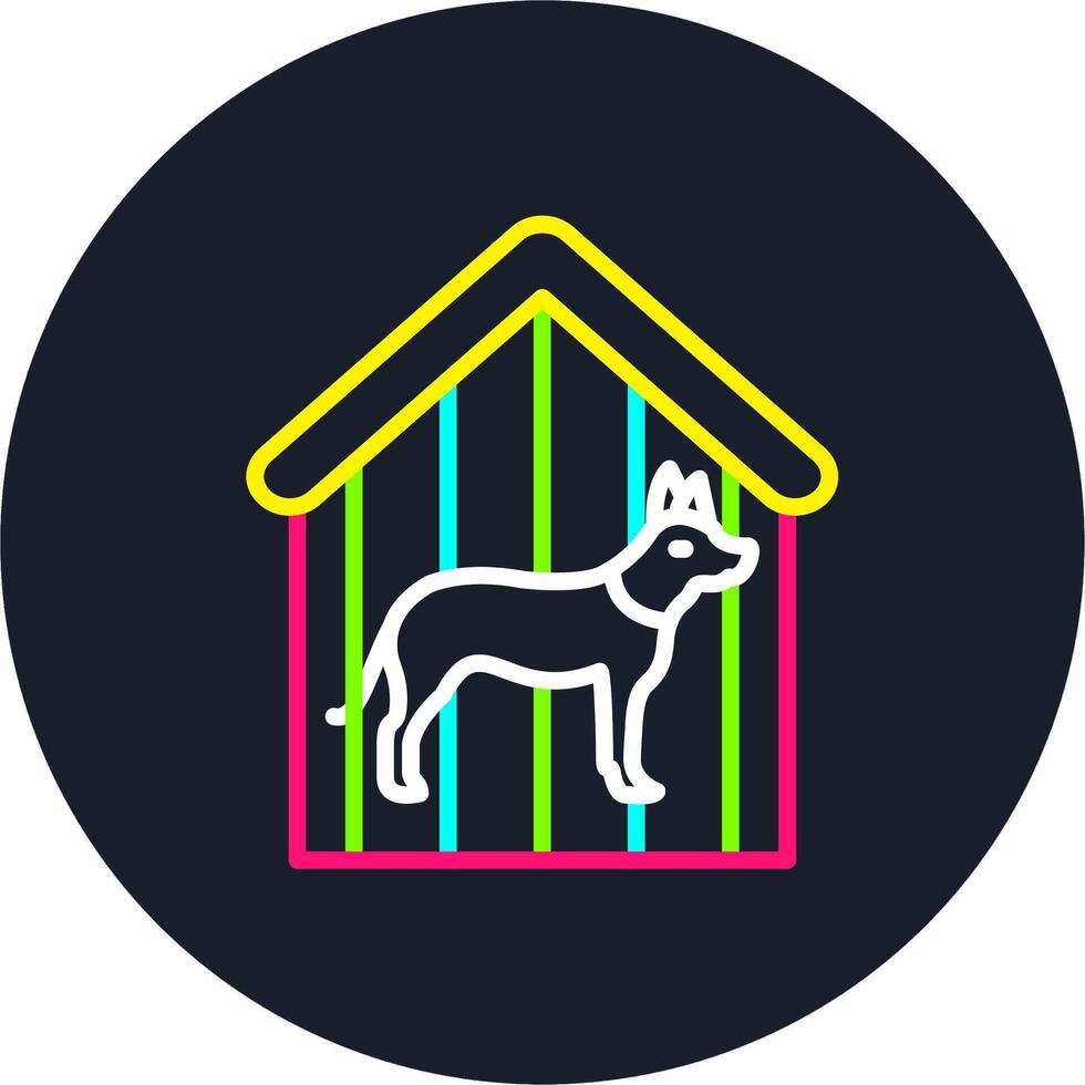 Dog Shelter Line Multi Color Design vector