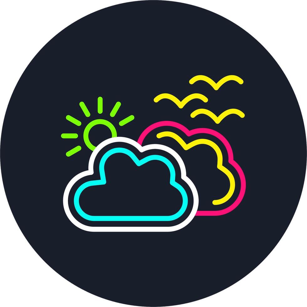 Cloudy Line Multi Color Design vector