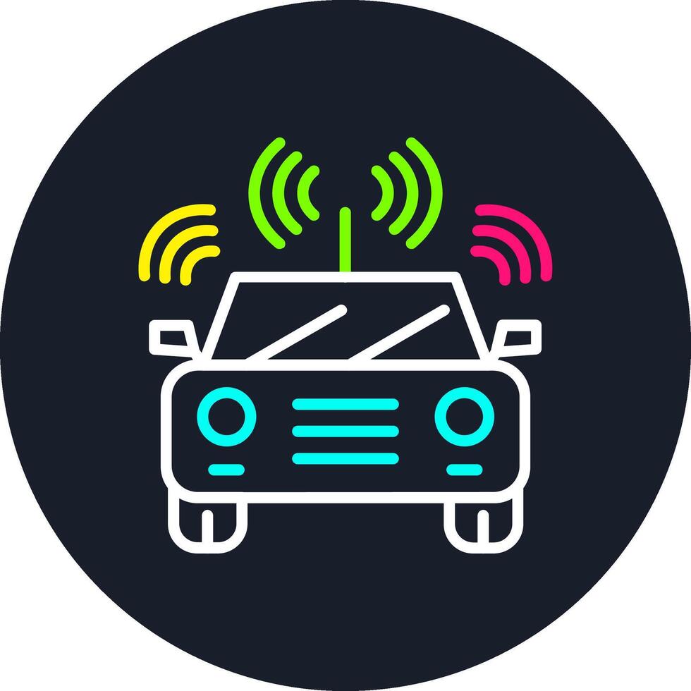 Autonomous Car Line Multi Color Design vector