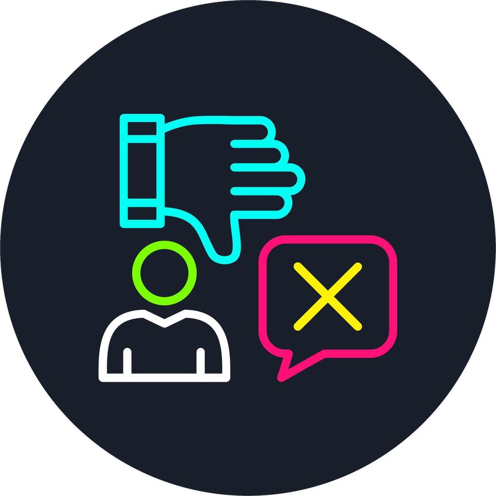 Negative vote Line Multi Color Design vector