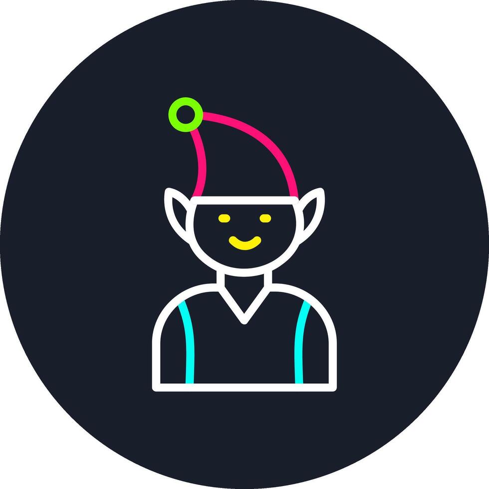 Elf Line Multi Color Design vector