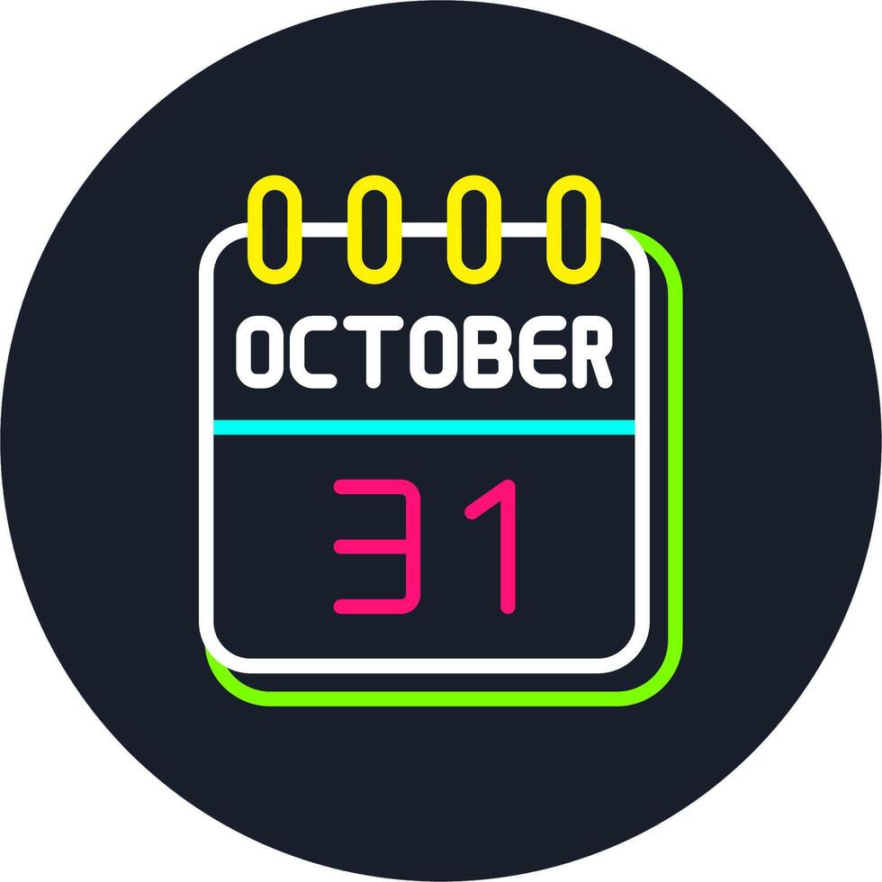 31 October Line Two Colour Icon Design vector