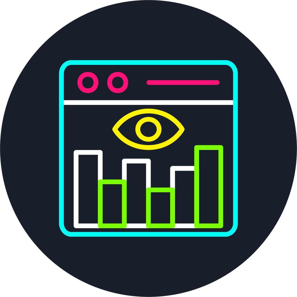 OnGlyph Two Color Web Traffic Line Multi Color Design vector
