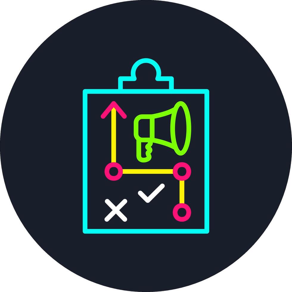 Marketing Strategy Line Multi Color Design vector