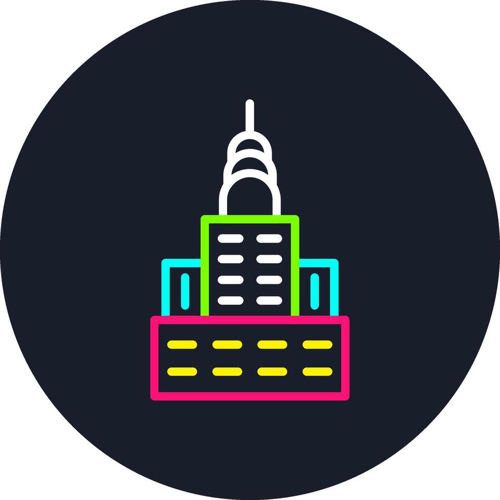 Chrysler Building Line Multi Color Design vector