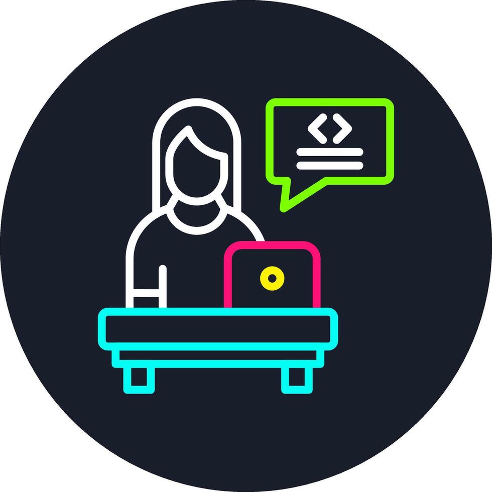 desarrollador línea multi color diseño vector