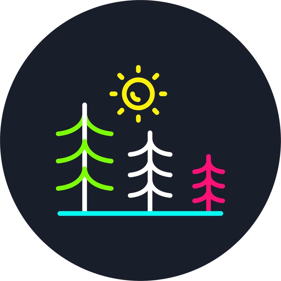 Pine Forest Line Multi Color Design vector
