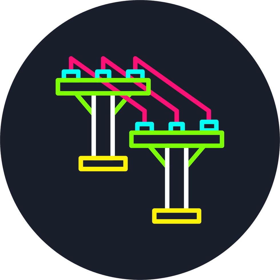Electric Pole Line Multi Color Design vector