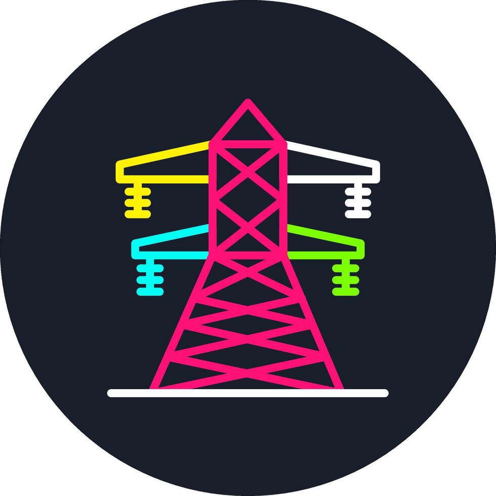 Transmission Tower Line Multi Color Design vector