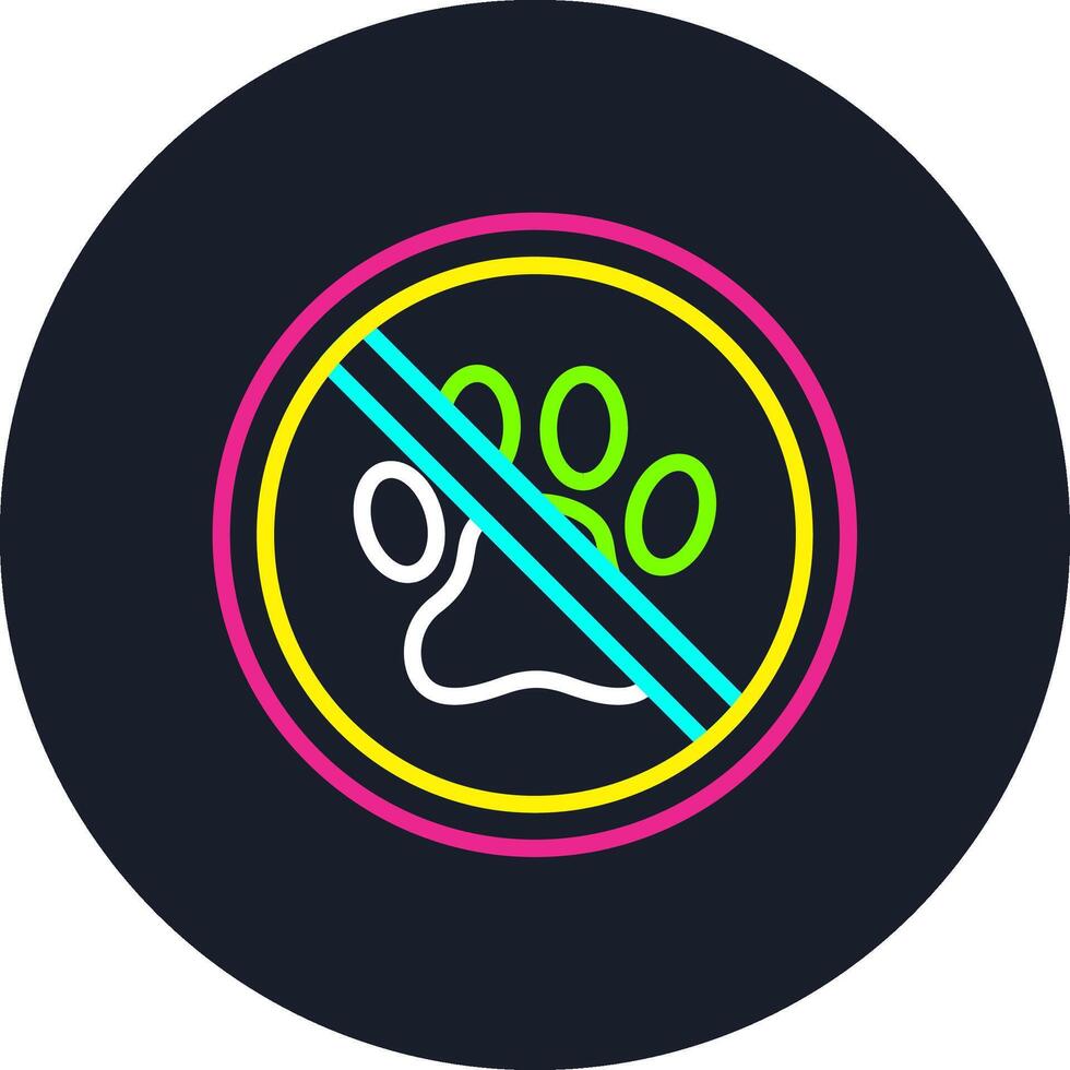 No Pets Line Multi Color Design vector