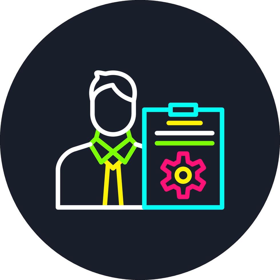Project Manager Line Multi Color Design vector
