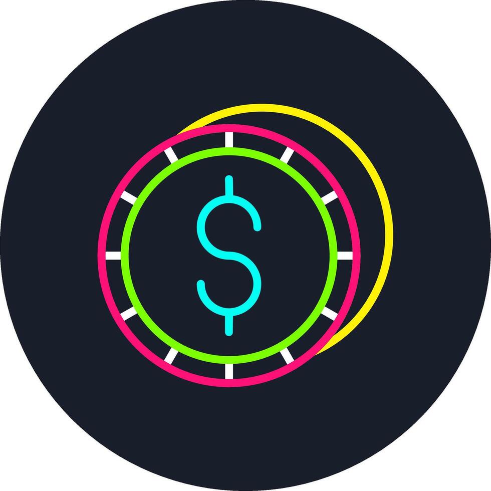 Dollar Line Multi Color Design vector