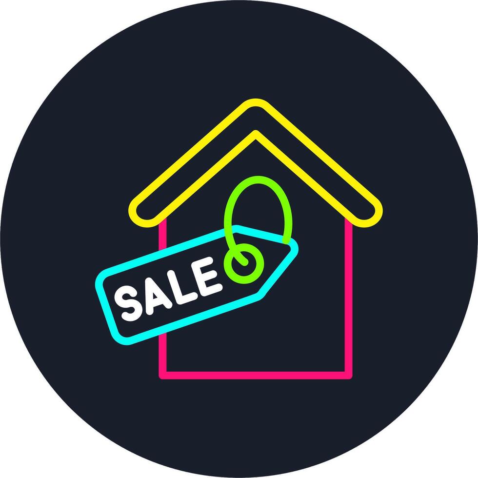 Property Sale Line Multi Color Design vector