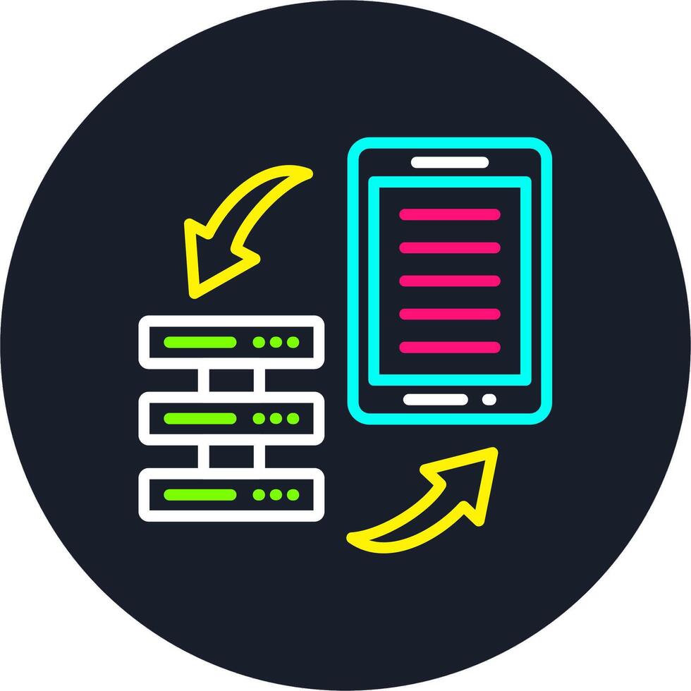 Data Storage Line Multi Color Design vector