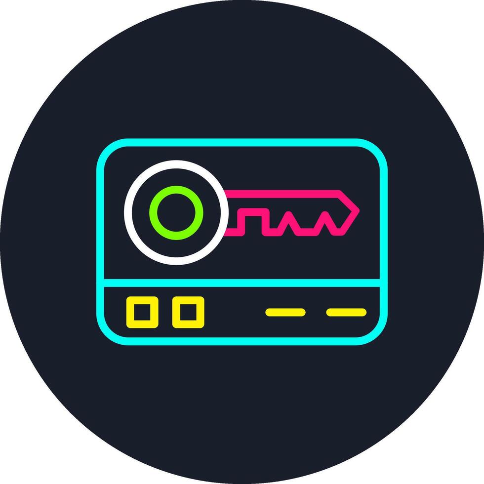 Key Card Line Multi Color Design vector
