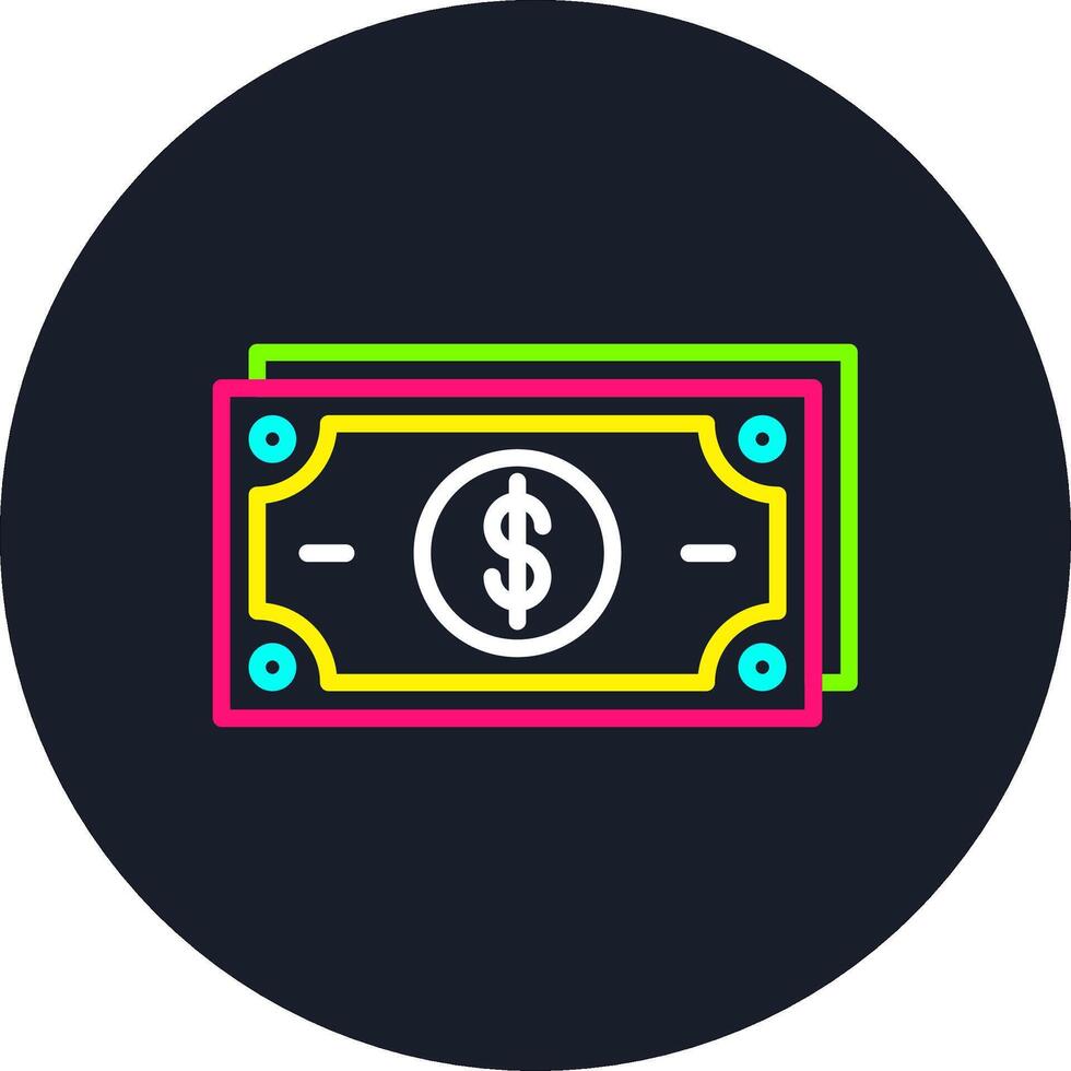 Dollar Note Line Multi Color Design vector