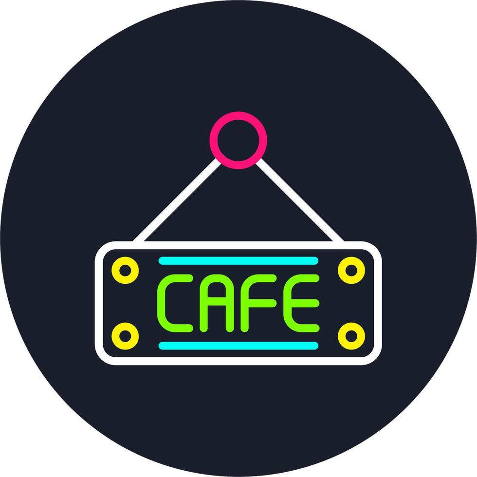 Cafe Line Multi Color Design vector
