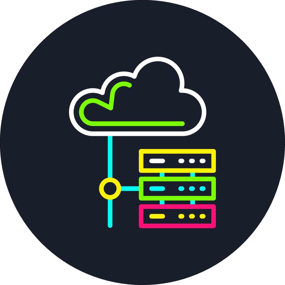 Server Line Multi Color Design vector