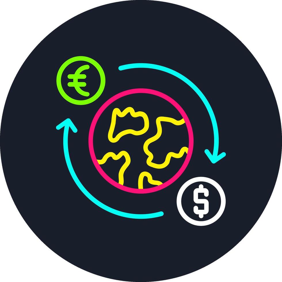 Money Exchange Line Multi Color Design vector