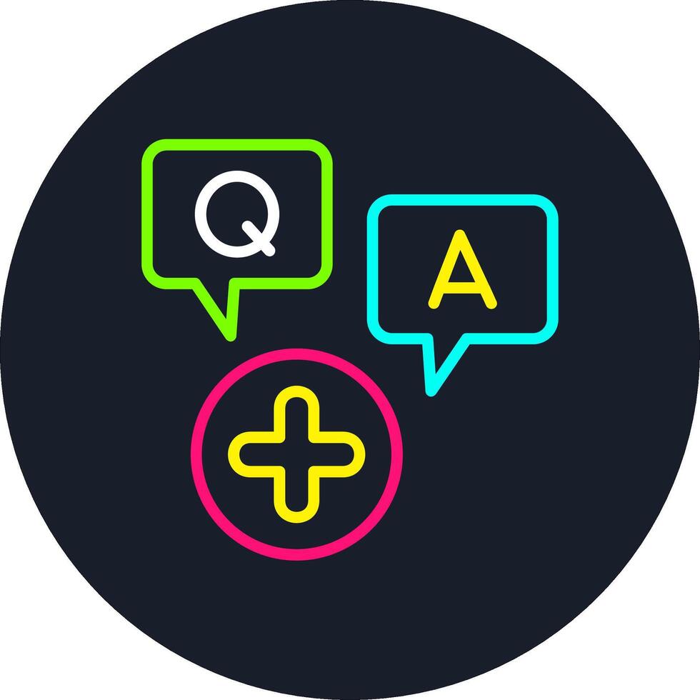 Question and answer Line Multi Color Design vector